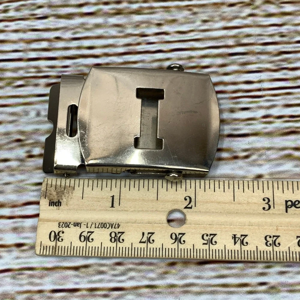Silver Tone Belt Buckle‎ Slide Initial 